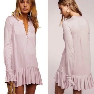 SOLD: Free People Top Your Girl Button Front Ruffle Longline Tunic Top